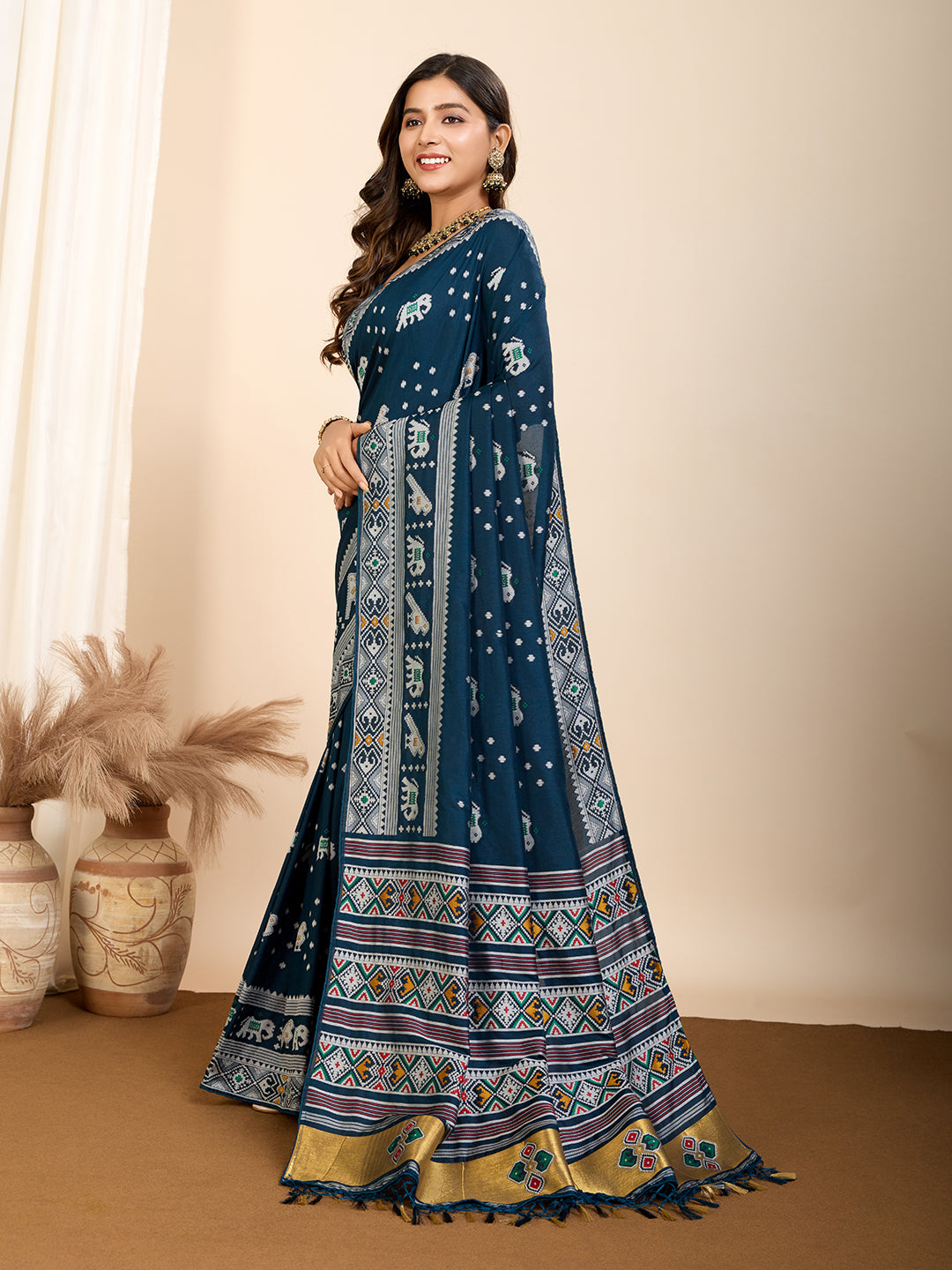 Pure Blue Silk Saree with Meena Kari Weaving  Rich Pallu  Festive  Wedding Special