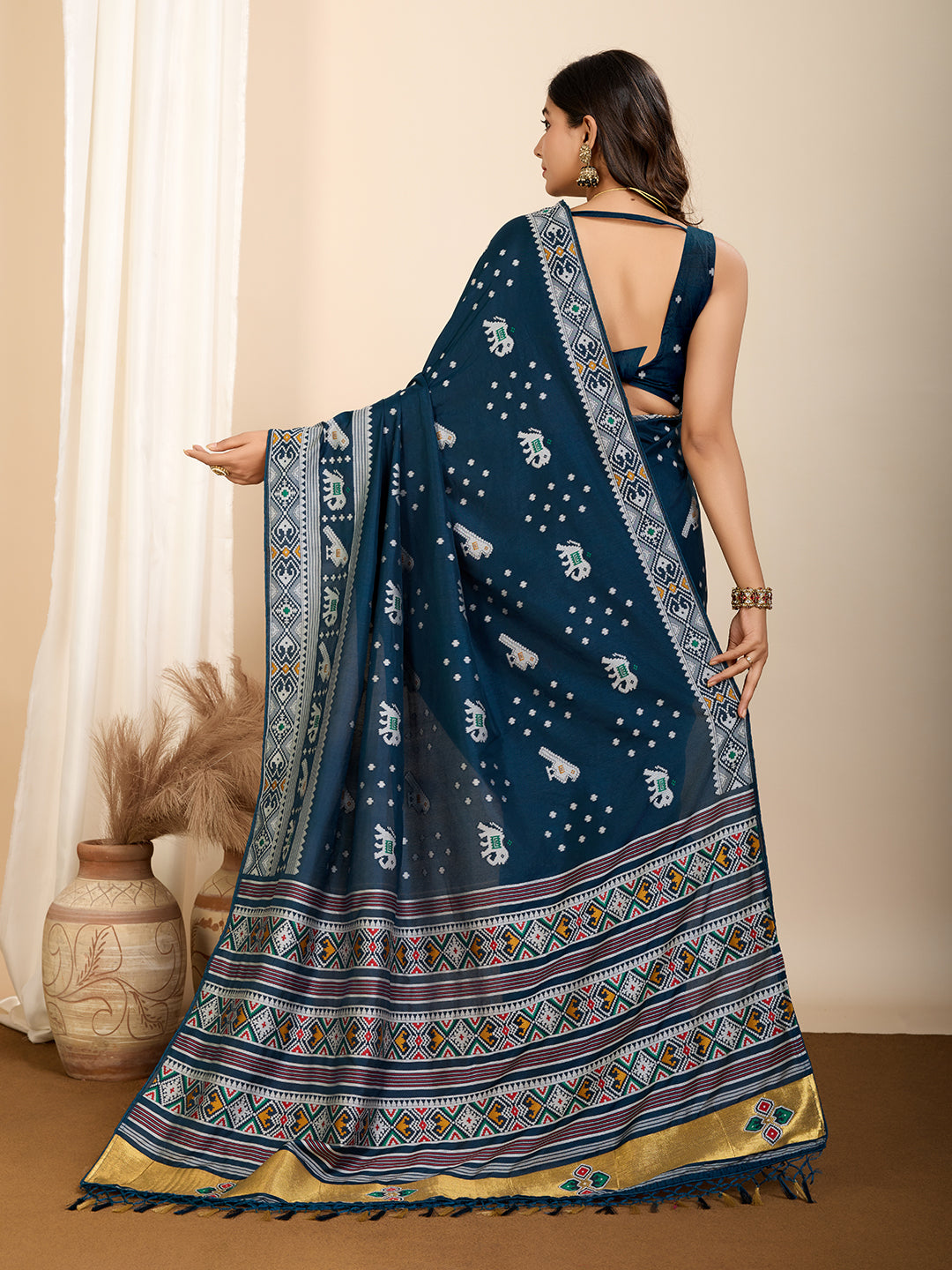 Pure Blue Silk Saree with Meena Kari Weaving  Rich Pallu  Festive  Wedding Special