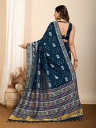 Pure Blue Silk Saree with Meena Kari Weaving  Rich Pallu  Festive  Wedding Special