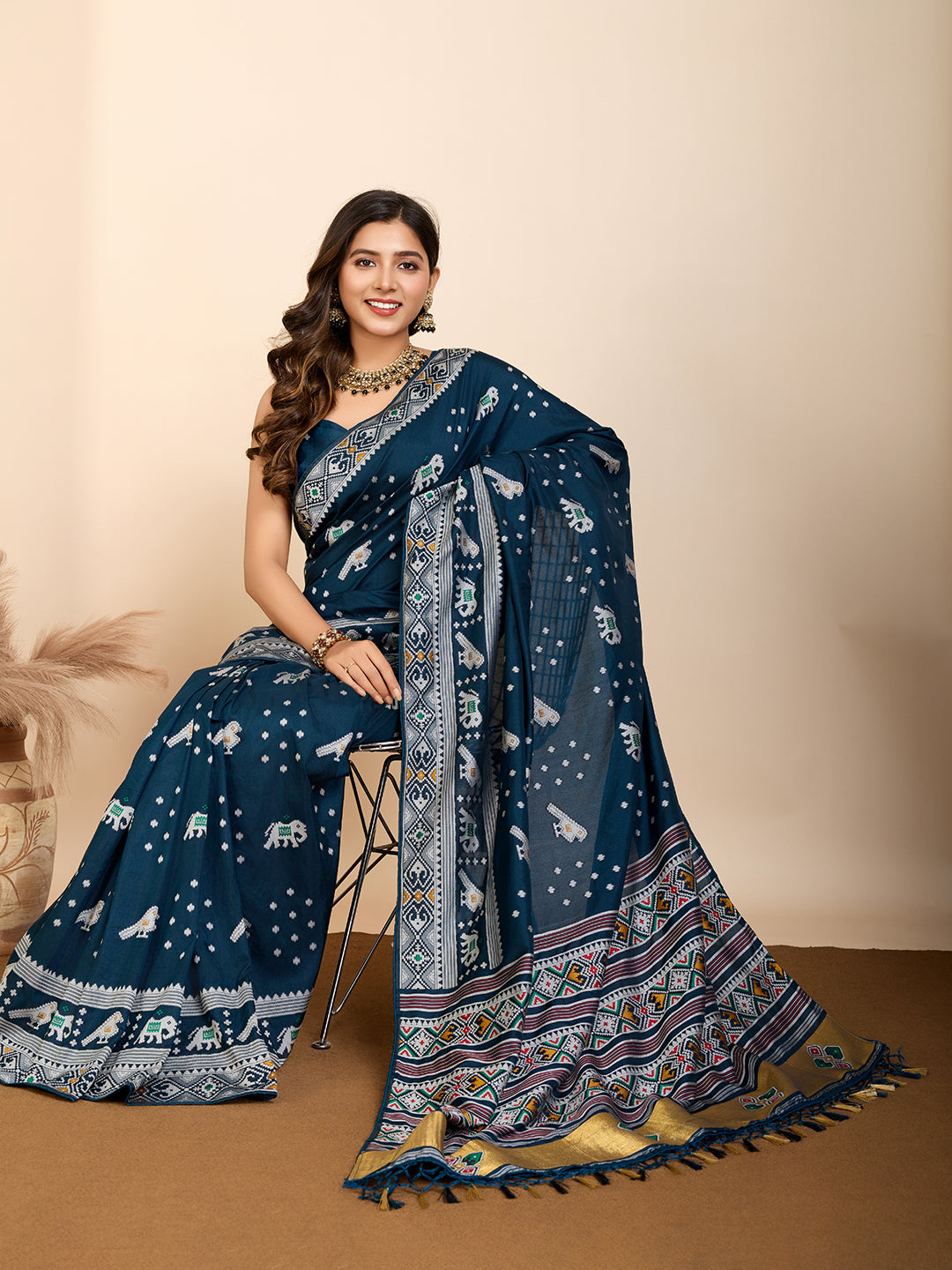 Pure Blue Silk Saree with Meena Kari Weaving  Rich Pallu  Festive  Wedding Special