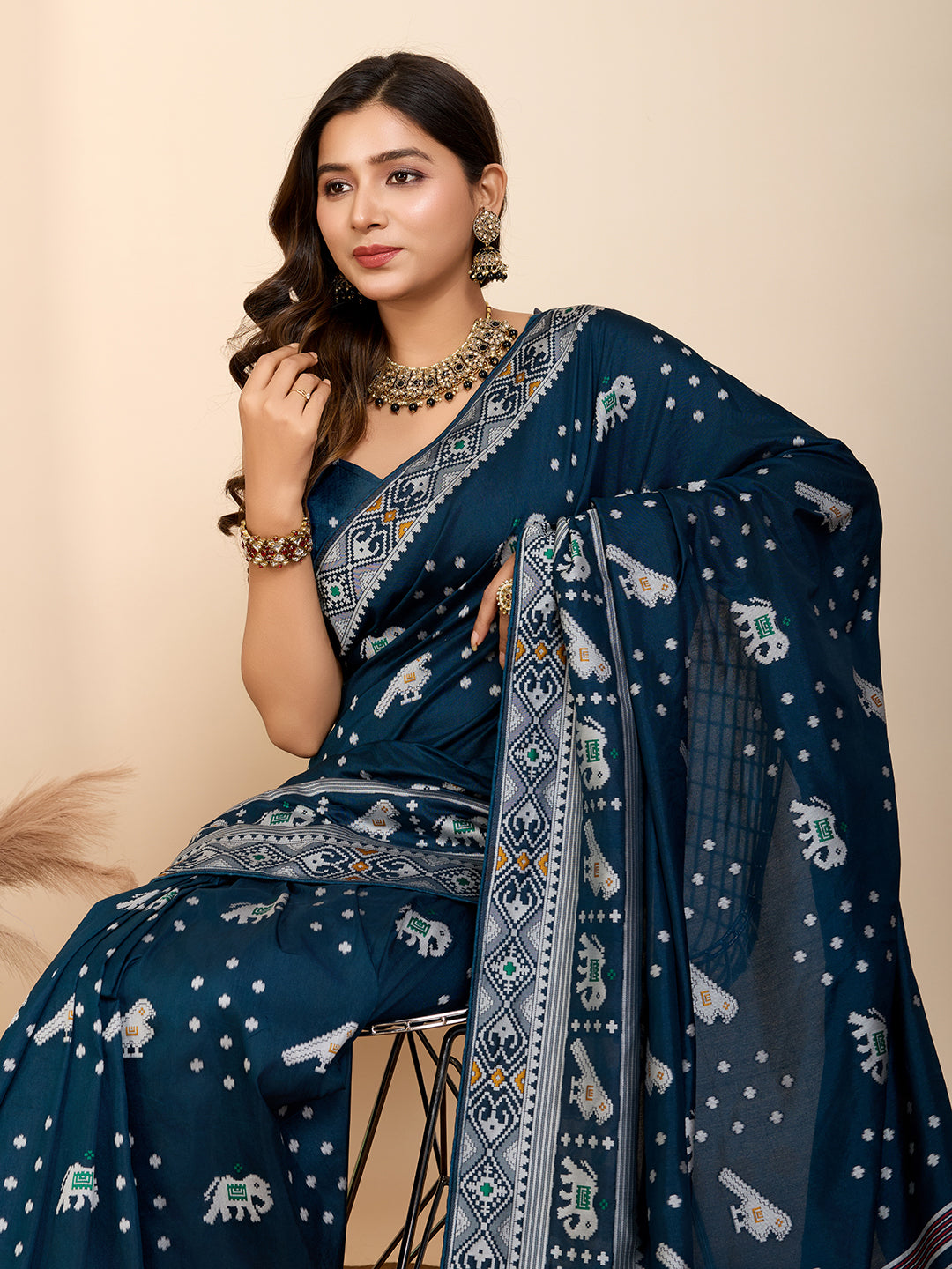 Pure Blue Silk Saree with Meena Kari Weaving  Rich Pallu  Festive  Wedding Special