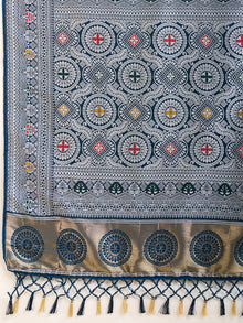 Graceful pure blue silk saree with traditional Mina Kari weaving and rich zari pallu