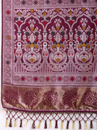 Pure Maroon Silk Saree with  Mina Kari Weaving and Rich Pallu Festive Wear