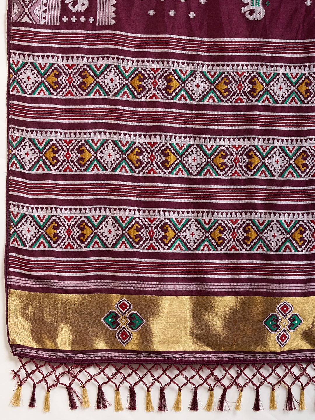 Pure Maroon Silk Saree with Meena Kari Weaving And Rich Pallu  Luxury Wear