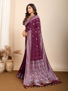 Pure Maroon Silk Saree with Mina Kari Weaving and Rich Pallu  Bridal and Festive Elegance