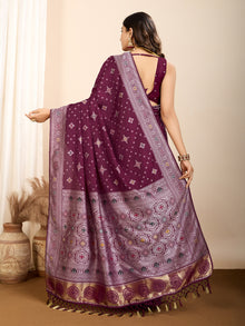 Pure Maroon Silk Saree with Mina Kari Weaving and Rich Pallu  Bridal and Festive Elegance