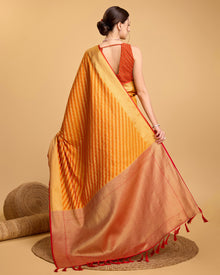 Pure Patola Silk Saree with Contrast Meenakari and Tassel Pallu Traditional Designer Saree