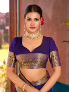 Pure Purple Silk Saree with All Over Weaving & Rich Pallu Wedding & Festive Look