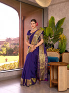 Pure Purple Silk Saree with All Over Weaving & Rich Pallu Wedding & Festive Look