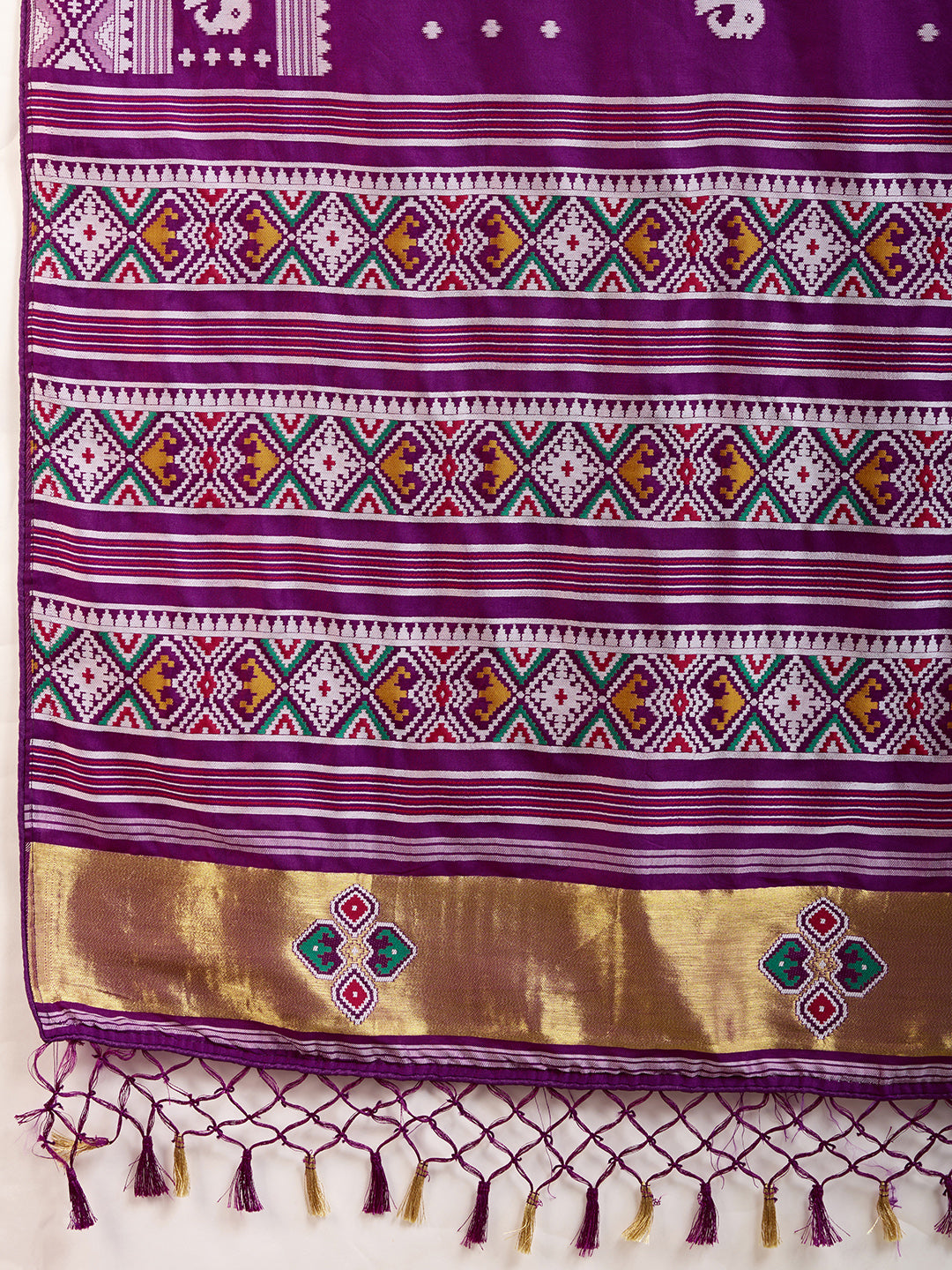 Pure Purple Silk Saree with Meena Kari Weaving and Rich Pallu Wedding Wear