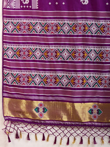Pure Purple Silk Saree with Meena Kari Weaving and Rich Pallu Wedding Wear
