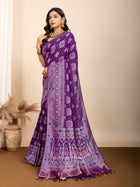 Pure Purple Silk Saree with Mina Kari Weaving Rich Pallu Traditional Bridal Festive Wear