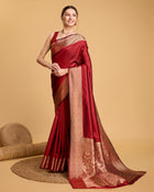 Pure Red Silk Saree with All Over Weaving & Rich Pallu Bridal Festive Collection