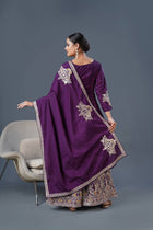 Regal Purple Embroidered Sharara Suit with Dupatta Bridal and Festive Wear