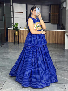 Royal Blue Peplum Chaniya Choli with Kutchi Embroidery Navratri Festive Wear