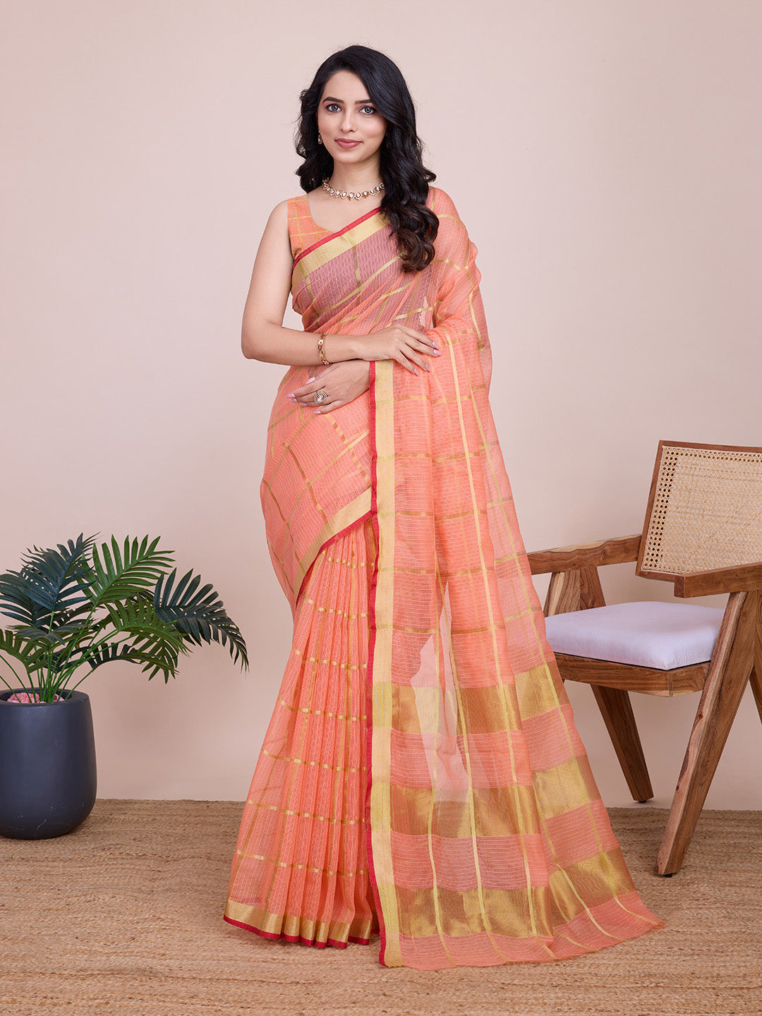 Kota Doriya Semi-Cotton Soft Silk Saree  Perfect for Intimate and Grand Indian Weddings