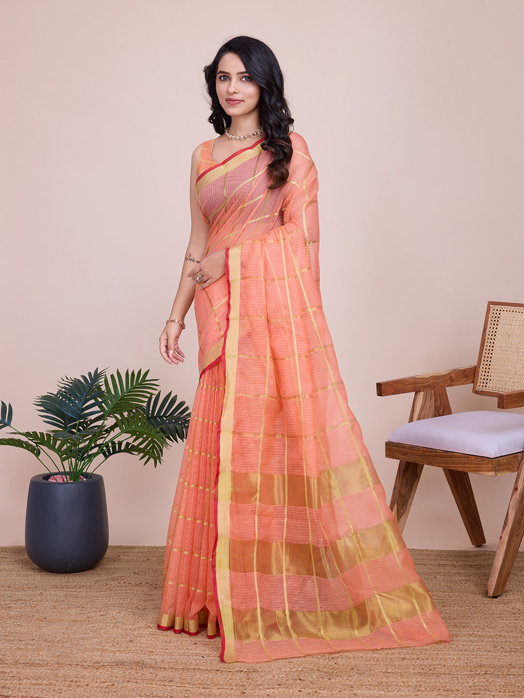 Kota Doriya Semi-Cotton Soft Silk Saree  Perfect for Intimate and Grand Indian Weddings