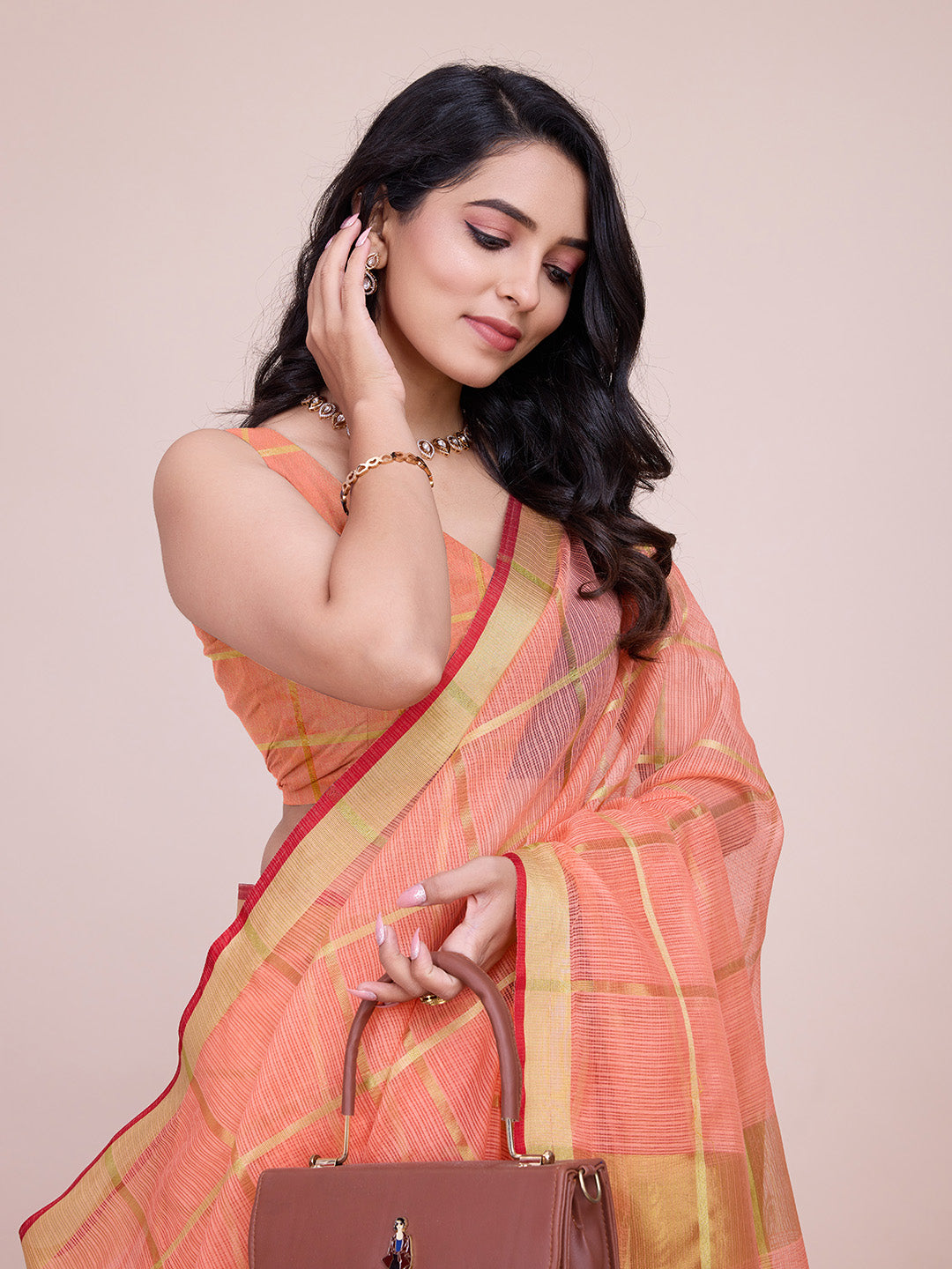 Kota Doriya Semi-Cotton Soft Silk Saree  Perfect for Intimate and Grand Indian Weddings