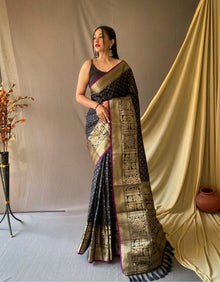 Soft silk saree with double zari chex weaving, rich zari Ideal for weddings wear.
