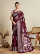 Soft Silk Weaving Saree with Rich Lining Border, Butti Blouse & Grand Pallu Wedding Festive Look