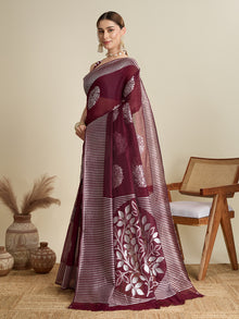 Soft Silk Weaving Saree with Rich Lining Border, Butti Blouse & Grand Pallu Wedding Festive Look