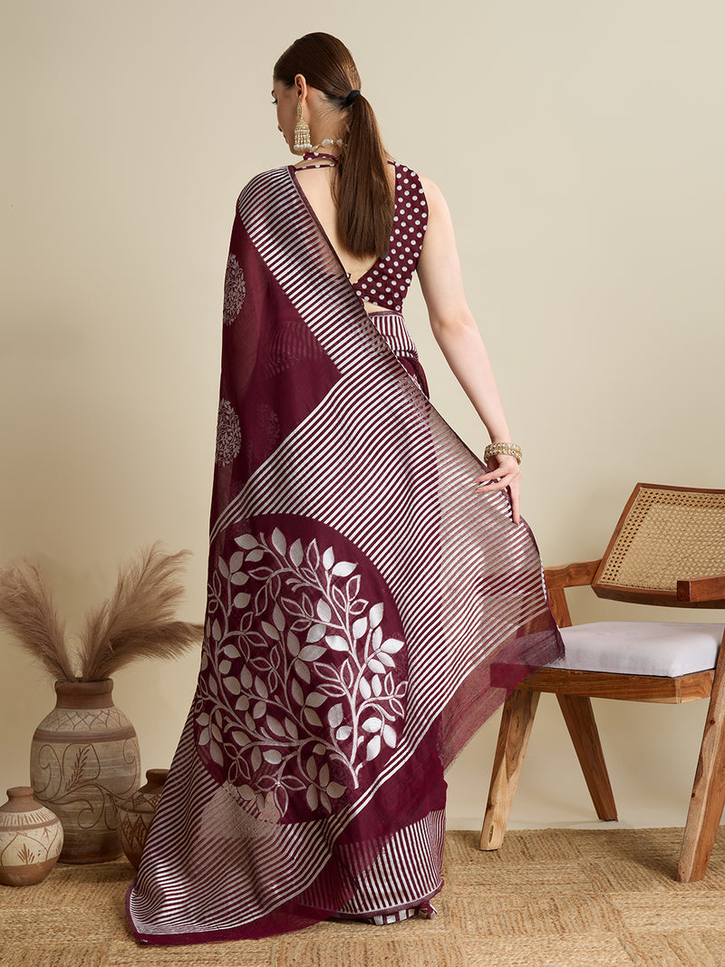 Soft Silk Weaving Saree with Rich Lining Border, Butti Blouse & Grand Pallu Wedding Festive Look