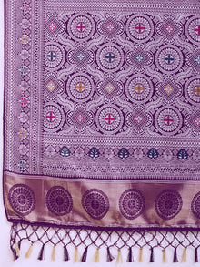 Pure Purple Silk Saree with Mina Kari Weaving And Rich Pallu Traditional and Festive Elegance