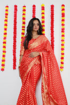 stunning-red-banarasi-silk-saree-with-golden-zari butta–perfect-for-festivals