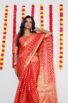 stunning-red-banarasi-silk-saree-with-golden-zari butta–perfect-for-festivals