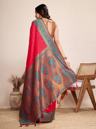 Red Jacquard Saree with Pure Zari Work & Vibrant Zari Weave Bridal Festive Look