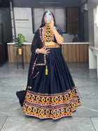 Traditional Black Mirror Work Lehenga Choli for Navratri and Festive Garba Nights