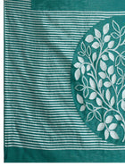 Turquoise Blue Soft Silk Saree with Zari Lining Border & Butti Blouse  Elegant Festive