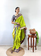 vibrant-parrot-green-kanjivaram-silk-saree-with-navy-blue-zari-border