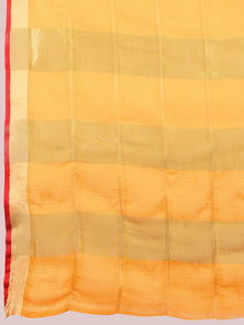 Yellow Kota Doriya Soft Silk Saree Semi Cotton Wedding Saree for Haldi and  Festive Occasions