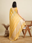 Yellow Semi Cotton Saree with Printed Design and Jari Pallu  Includes Blouse Piece