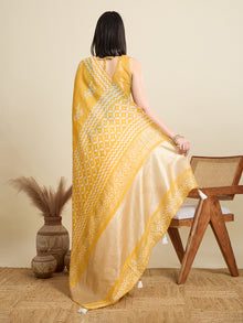 Yellow Semi Cotton Saree with Printed Design and Jari Pallu  Includes Blouse Piece